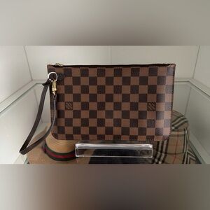 Louis Vuitton Brown Checkered Wristlet